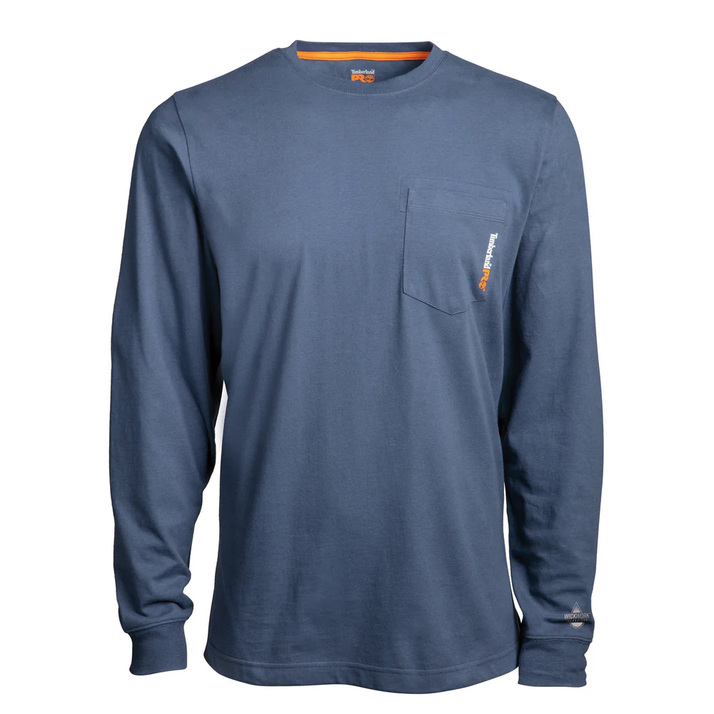 BASE PLATE BLENDED LONG-SLEEVE T-SHIRT (BIG/TALL) - 432-Vintage Indigo | Timberland PRO TB0A1OZ9