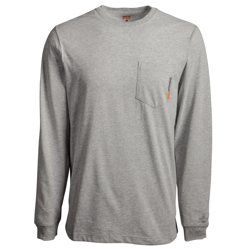 BASE PLATE BLENDED LONG-SLEEVE T-SHIRT (BIG/TALL) - C81-Light Grey Heather | Timberland PRO TB0A1OZ9