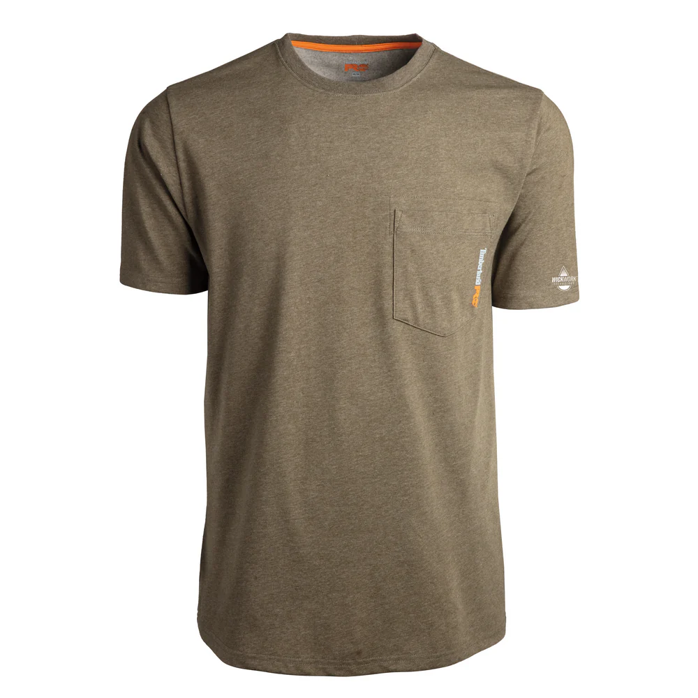 BASE PLATE BLENDED SHORT-SLEEVE T-SHIRT (BIG/TALL) - 369-Burnt Olive Heather | Timberland PRO TB0A1OZ4