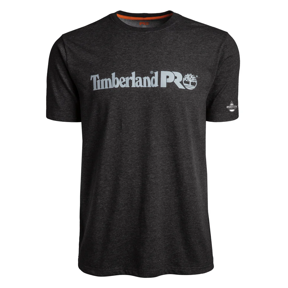 BASE PLATE SHORT-SLEEVE T-SHIRT WITH LOGO (BIG/TALL) - 013-Dark Charcoal Heather | Timberland PRO TB0A1V9U