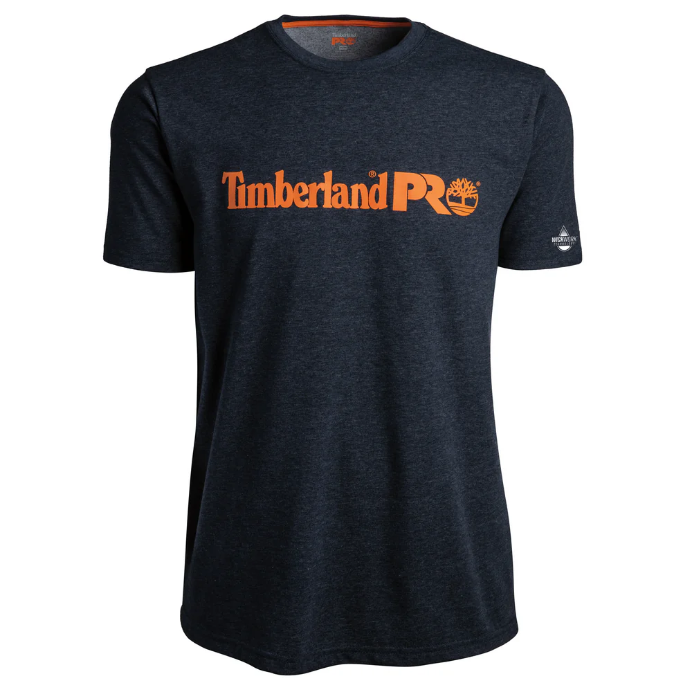 BASE PLATE SHORT-SLEEVE T-SHIRT WITH LOGO (BIG/TALL) - 440-Navy Heather | Timberland PRO TB0A1V9U