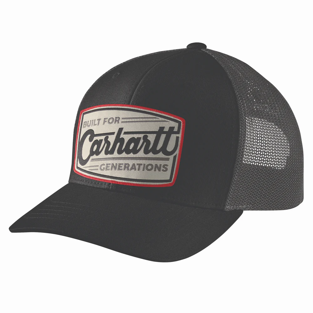 Canvas Mesh-Back Built Patch Cap - N04-Black | Carhartt 106928 - Image 2