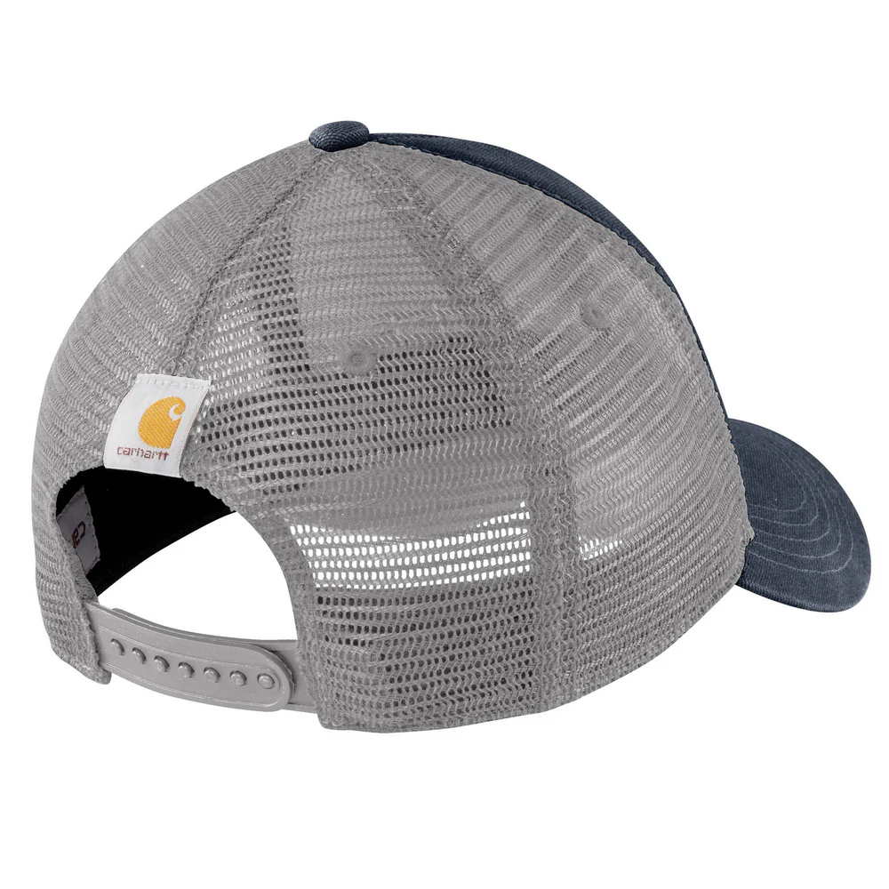 Canvas Mesh-Back Logo Graphic Cap - 408-Navy-White | Carhartt 101195 - Image 2