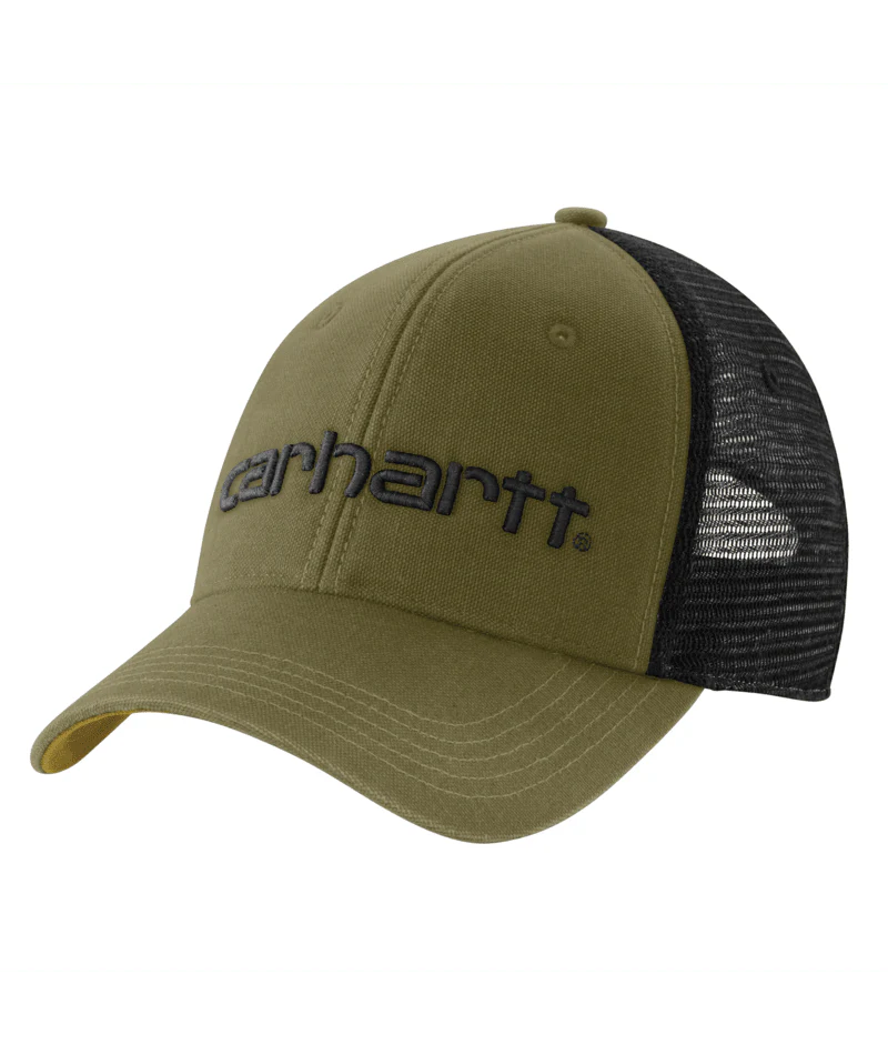 Canvas Mesh-Back Logo Graphic Cap - GL7-Dark Bronzed Green | Carhartt 101195