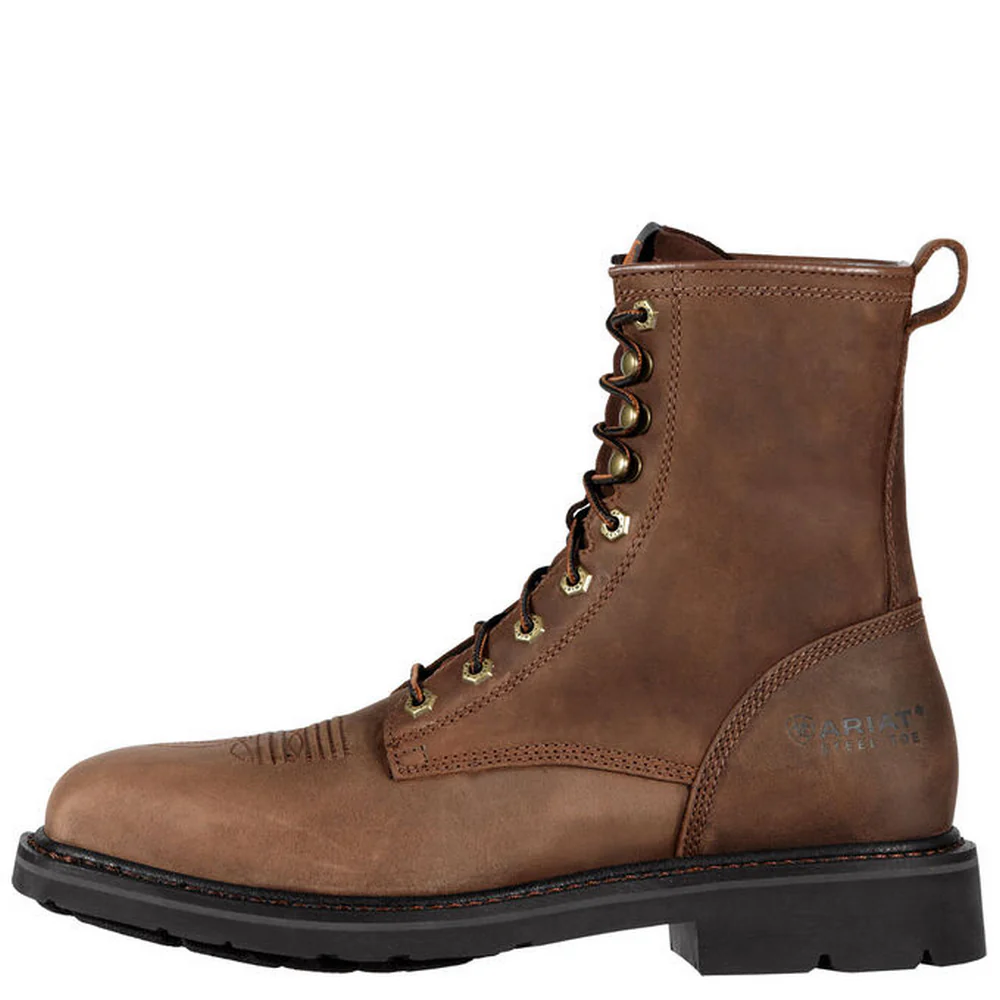 CASCADE 8-INCH WIDE SQUARE STEEL TOE BOOT - 200-Brown | Ariat 10011917 - Image 2
