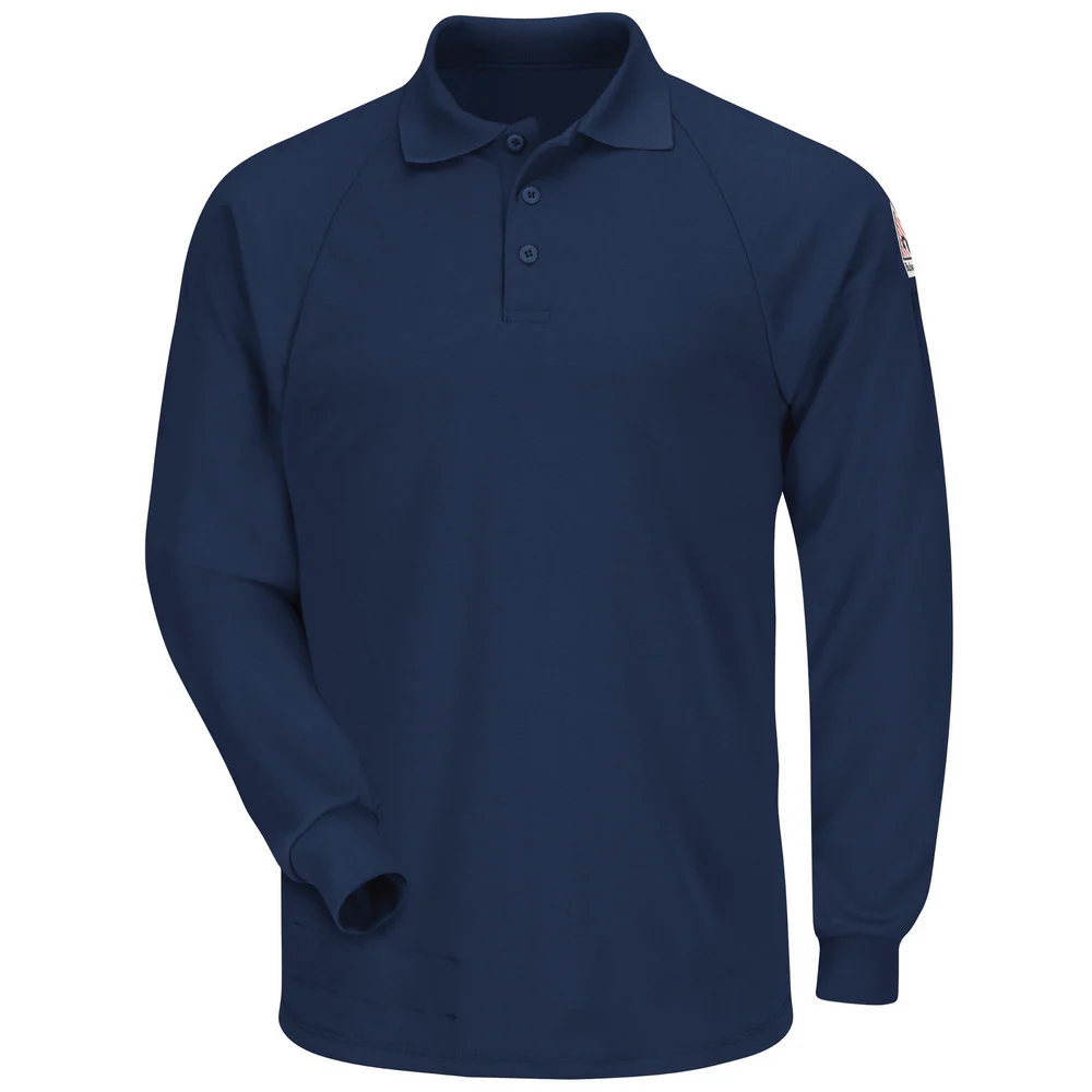 CLASSIC LIGHTWEIGHT FR LONG SLEEVE POLO - NV-Navy | Bulwark SMP2