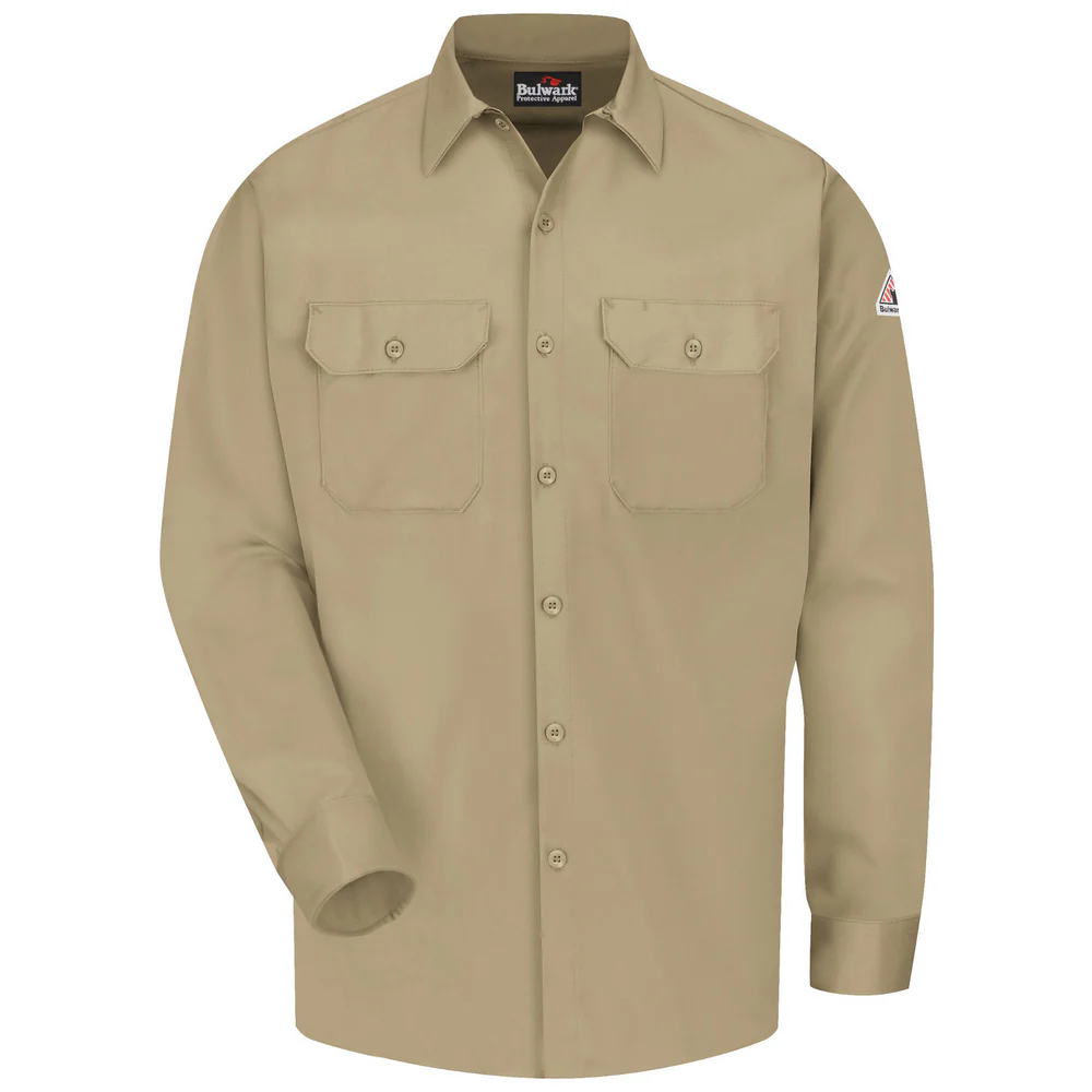COMFORTOUCH EXCEL FR WORK SHIRT - KH-Khaki | Bulwark SLW2