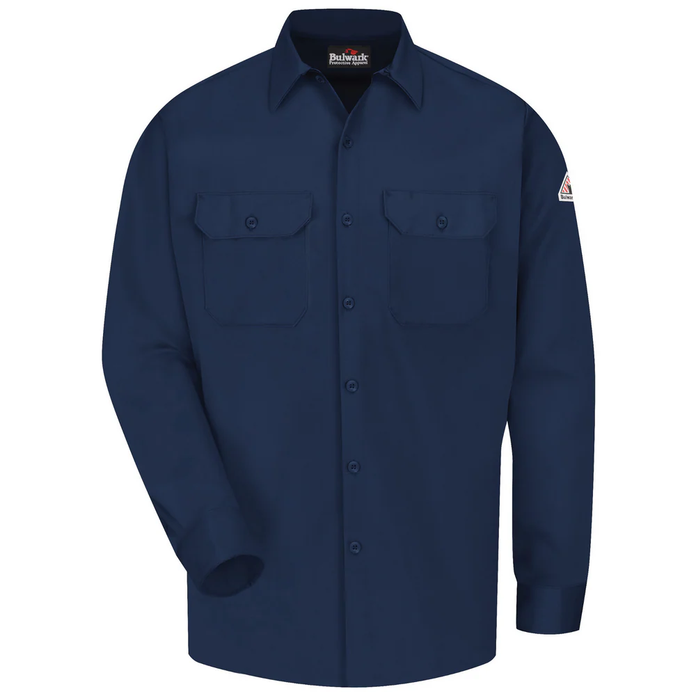 COMFORTOUCH EXCEL FR WORK SHIRT - NV-Navy | Bulwark SLW2