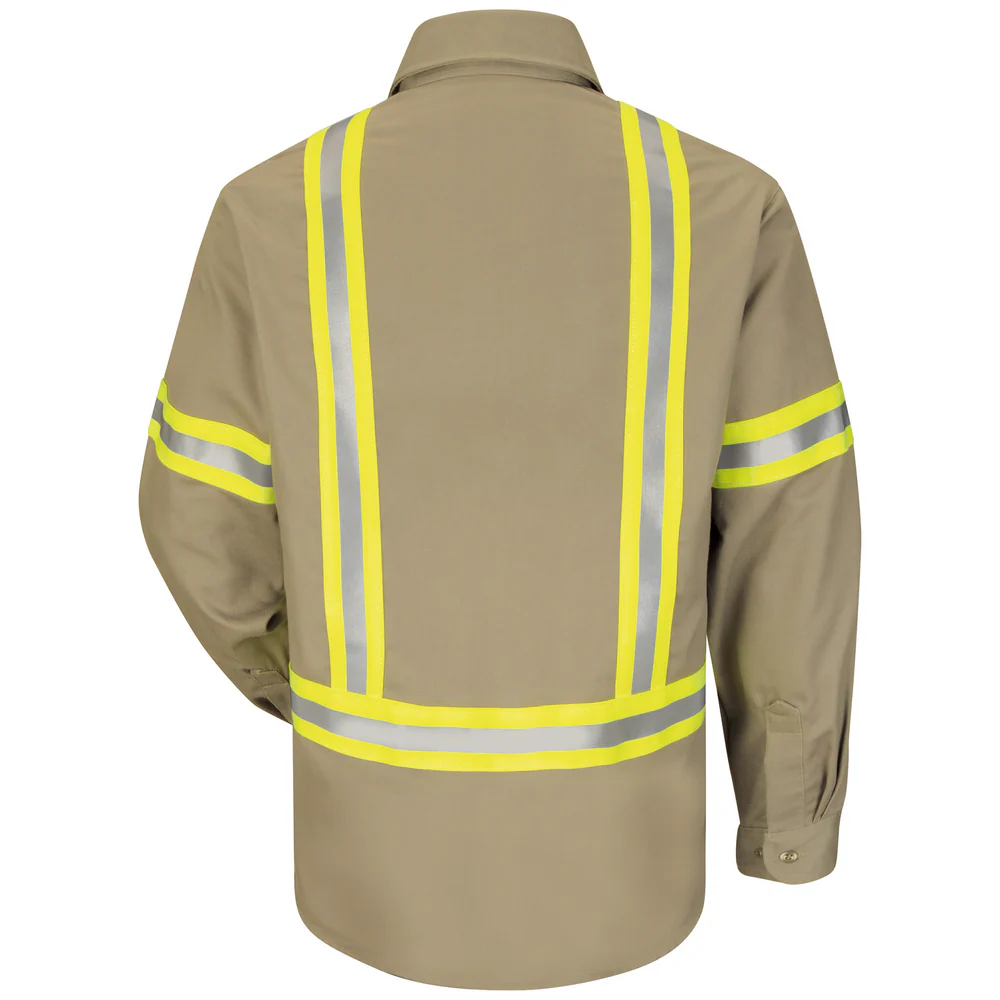 ENHANCED VISIBILITY FR UNIFORM MIDWEIGHT SHIRT - KH-Khaki | Bulwark SLDT - Image 2