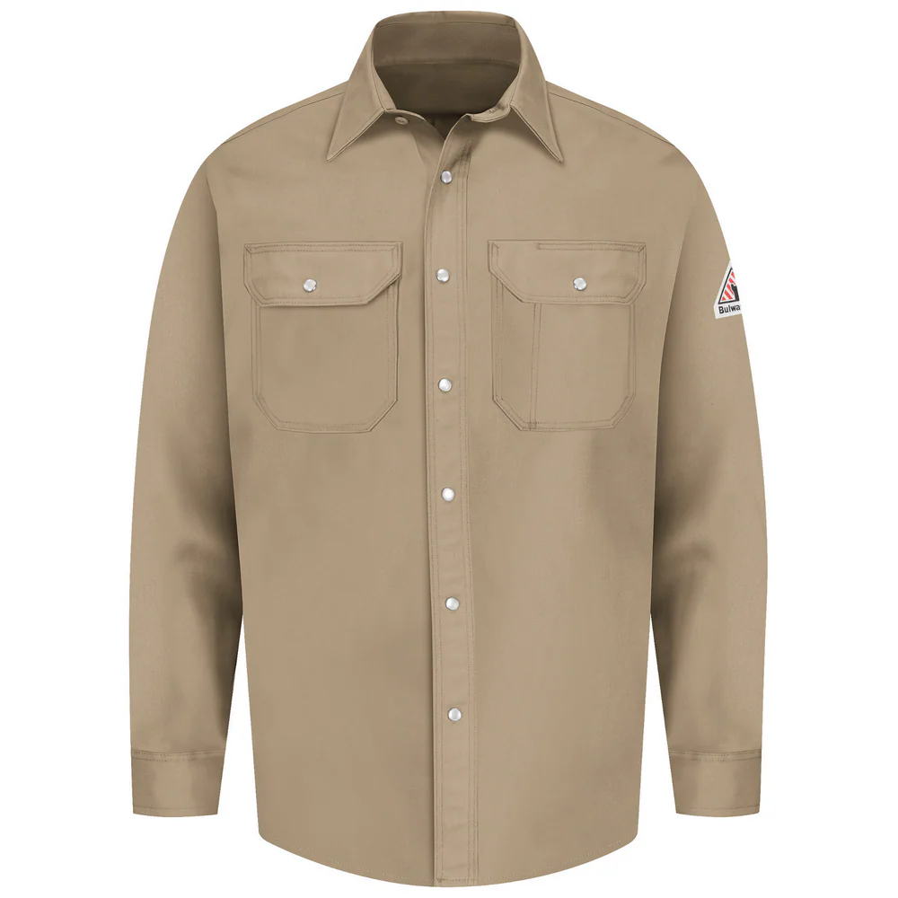EXCEL FR MIDWEIGHT SNAP-FRONT UNIFORM SHIRT - TN-Tan | Bulwark SES2