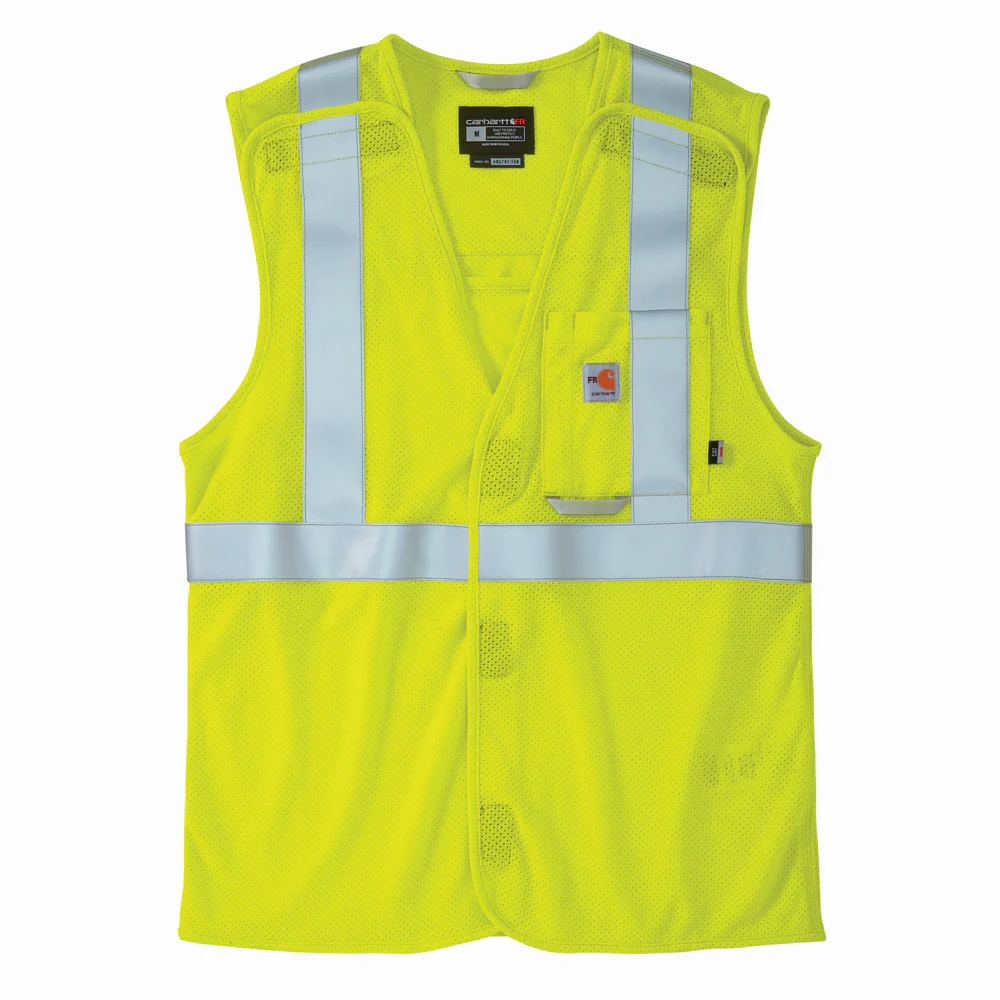 Flame Resistant High-Visibility Mesh Class 2 Vest - BLM-Brite Lime | Carhartt 105787 - Image 2