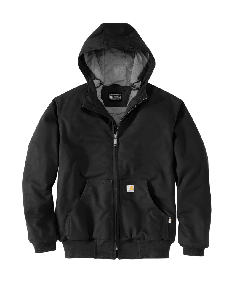 Flame Resistant Loose Fit Duck Insulated Active Jac - BLK-Black | Carhartt 107076