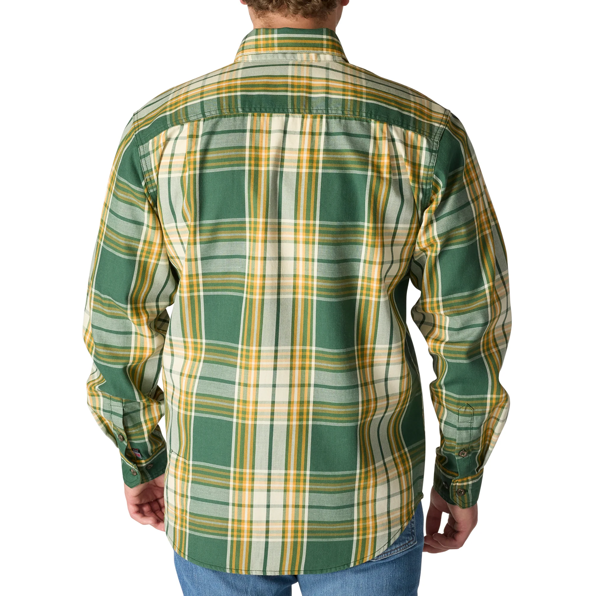 Flame Resistant Loose Fit Midweight Twill Plaid Shirt - GN3-Mountain View/Carhartt Gold | Carhartt 104507 - Image 3