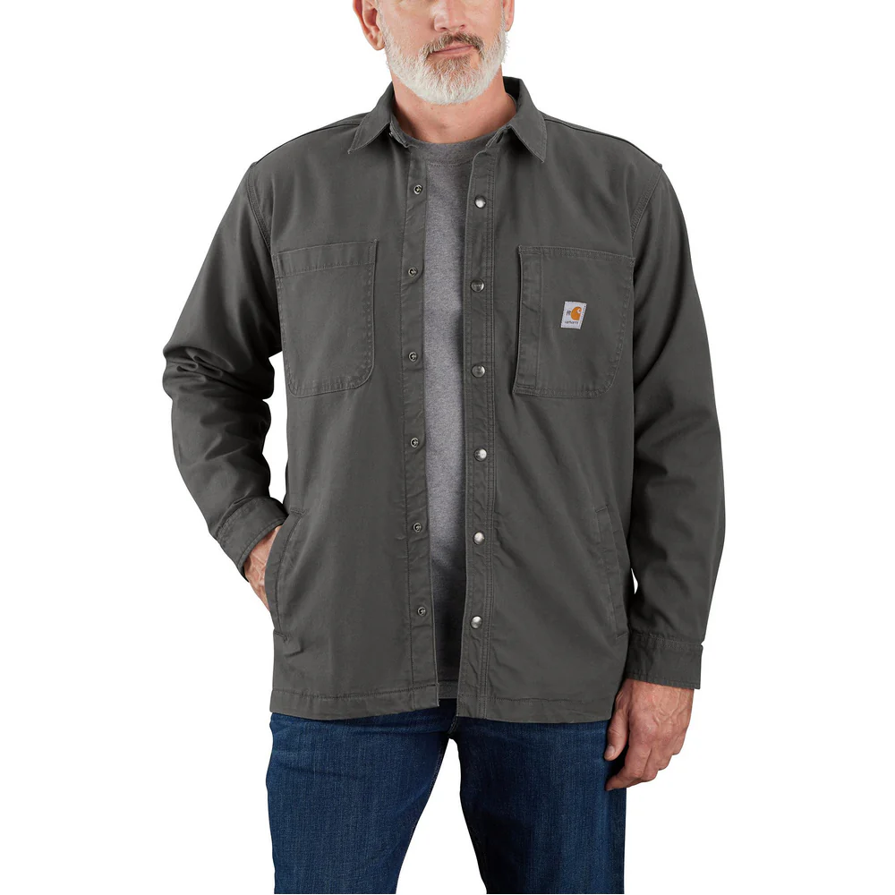 Flame Resistant Rugged Flex Canvas Shirt Jac - 029-Shadow | Carhartt 105978 - Image 2