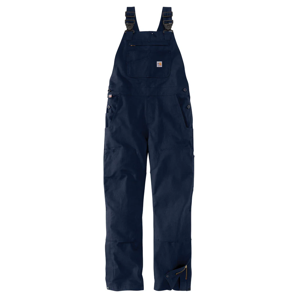 Flame Resistant Rugged Flex Loose Fit Duck Bib Overall - DNY-Dark Navy | Carhartt 105780 - Image 2