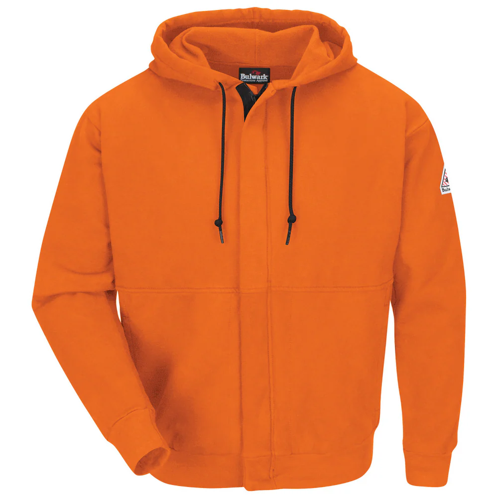 FLEECE FR ZIP-FRONT WITH HOOD - OR-Orange | Bulwark SEH4