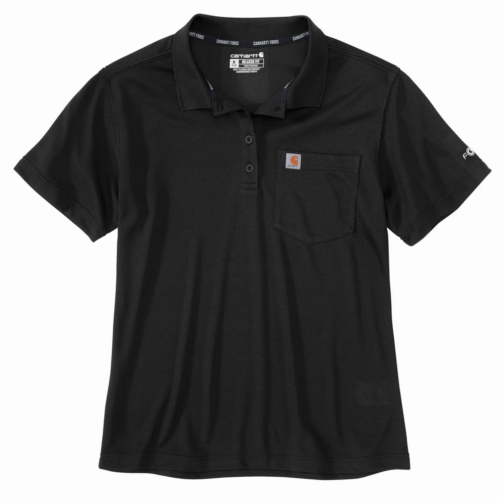 Force Relaxed Fit Lightweight Short-Sleeve Pocket Polo - N04-Black | Carhartt 106662 - Image 3