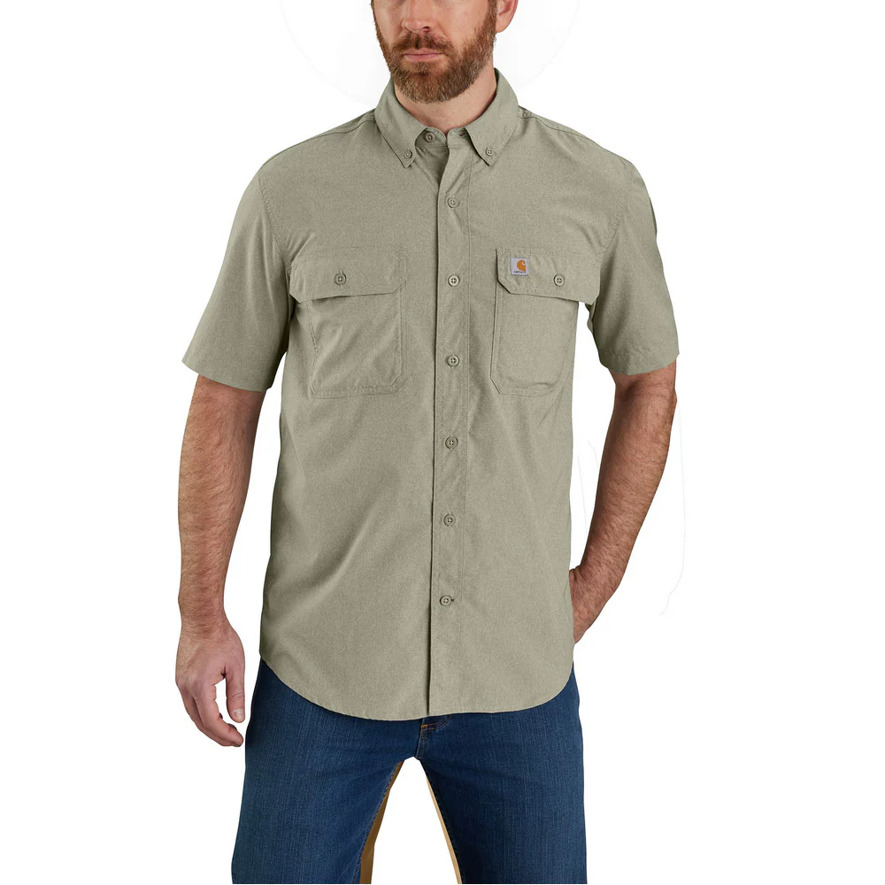 Force Relaxed Fit Lightweight Short-Sleeve Shirt - 391-Burnt Olive | Carhartt 105292 - Image 2
