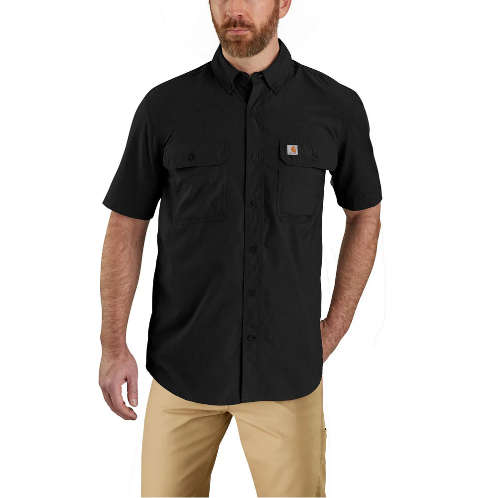 Force Relaxed Fit Lightweight Short-Sleeve Shirt - N04-Black | Carhartt 105292 - Image 2