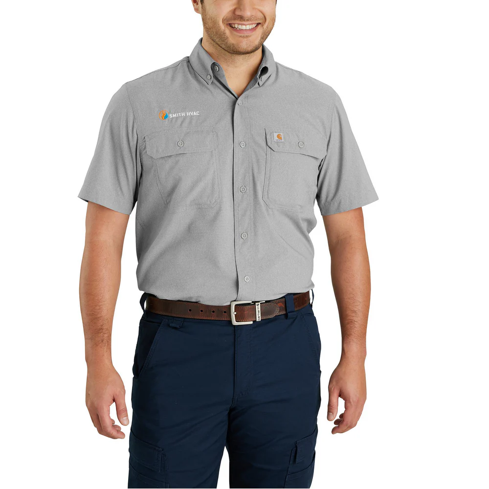 Force Relaxed Fit Lightweight Short-Sleeve Shirt - STL-Steel | Carhartt 105292 - Image 3