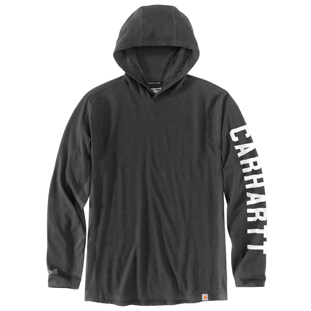 Force Relaxed Fit Midweight Long-Sleeve Logo Graphic Hooded T-Shirt - CRH-Carbon Heather | Carhartt 106654 - Image 2