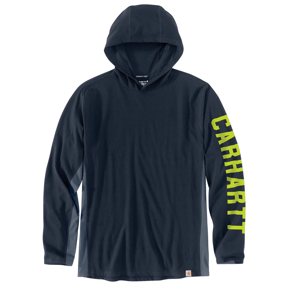 Force Relaxed Fit Midweight Long-Sleeve Logo Graphic Hooded T-Shirt - I26-Navy | Carhartt 106654