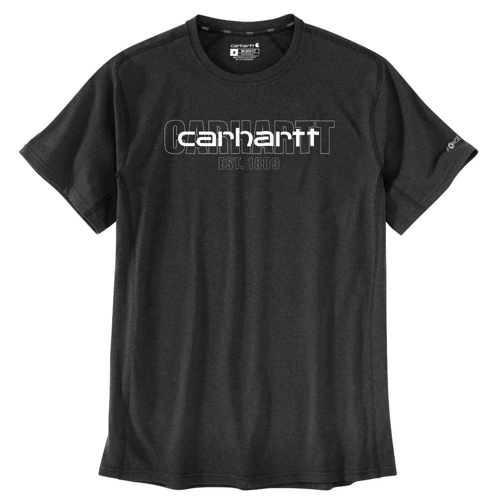 Force Relaxed Fit Midweight Short-Sleeve Logo Graphic T-Shirt - CRH-Carbon Heather | Carhartt 106653 - Image 2