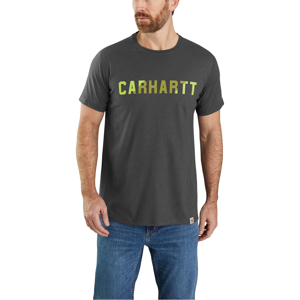 Force Relaxed Fit Midweight Short-Sleeve Logo Graphic T-Shirt - CRH-Carbon Heather | Carhartt 106653 - Image 3