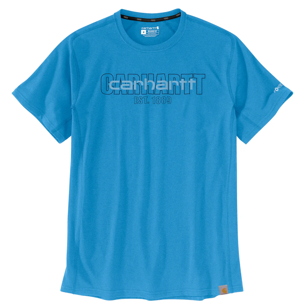 Force Relaxed Fit Midweight Short-Sleeve Logo Graphic T-Shirt - HL5-Engineer Blue Heather | Carhartt 106653