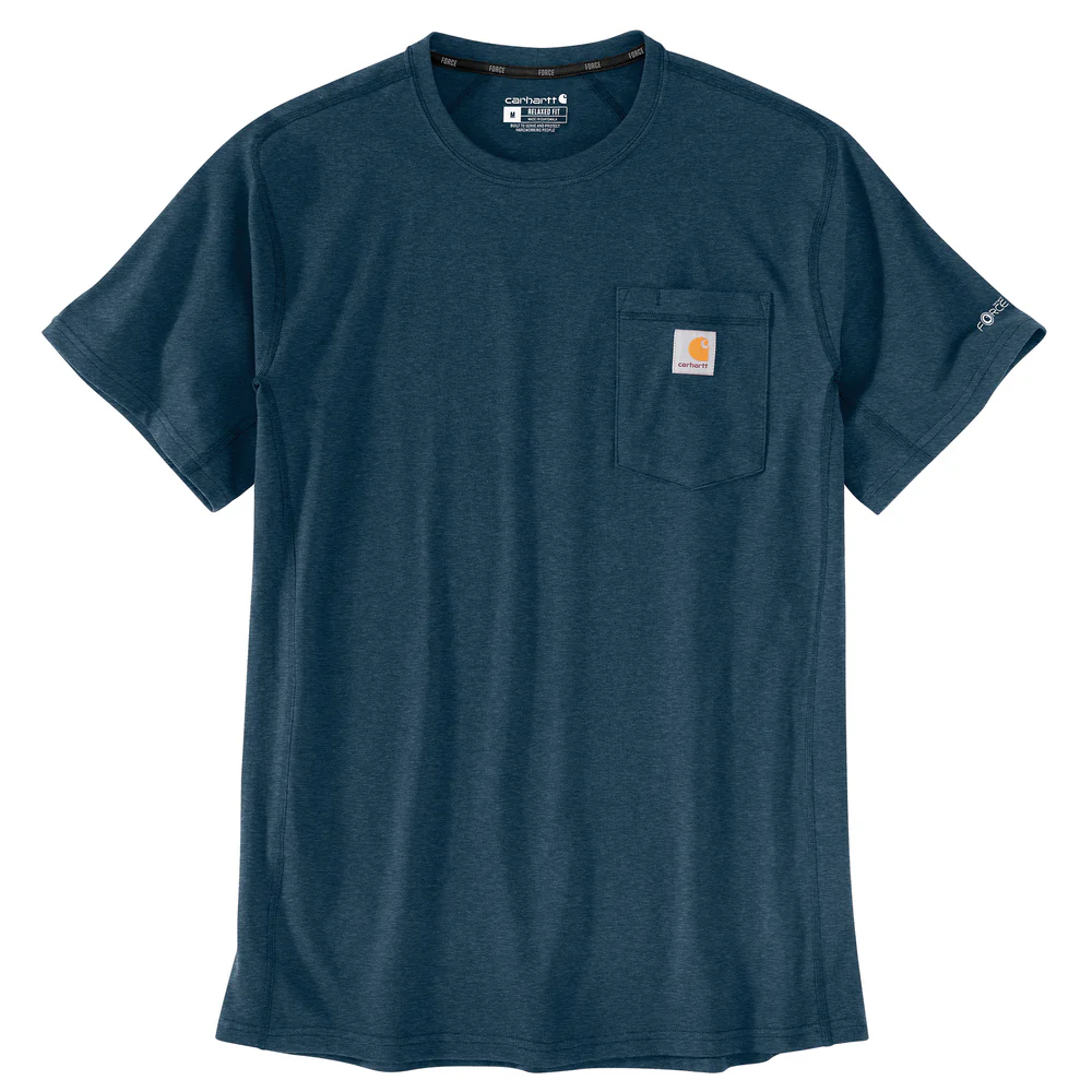 Force Relaxed Fit Midweight Short-Sleeve Pocket T-Shirt - 446-Light Huron Heather | Carhartt 106652 - Image 2