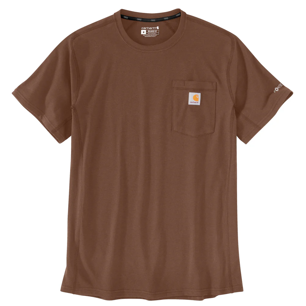 Force Relaxed Fit Midweight Short-Sleeve Pocket T-Shirt - B86-Mocha Heather | Carhartt 106652
