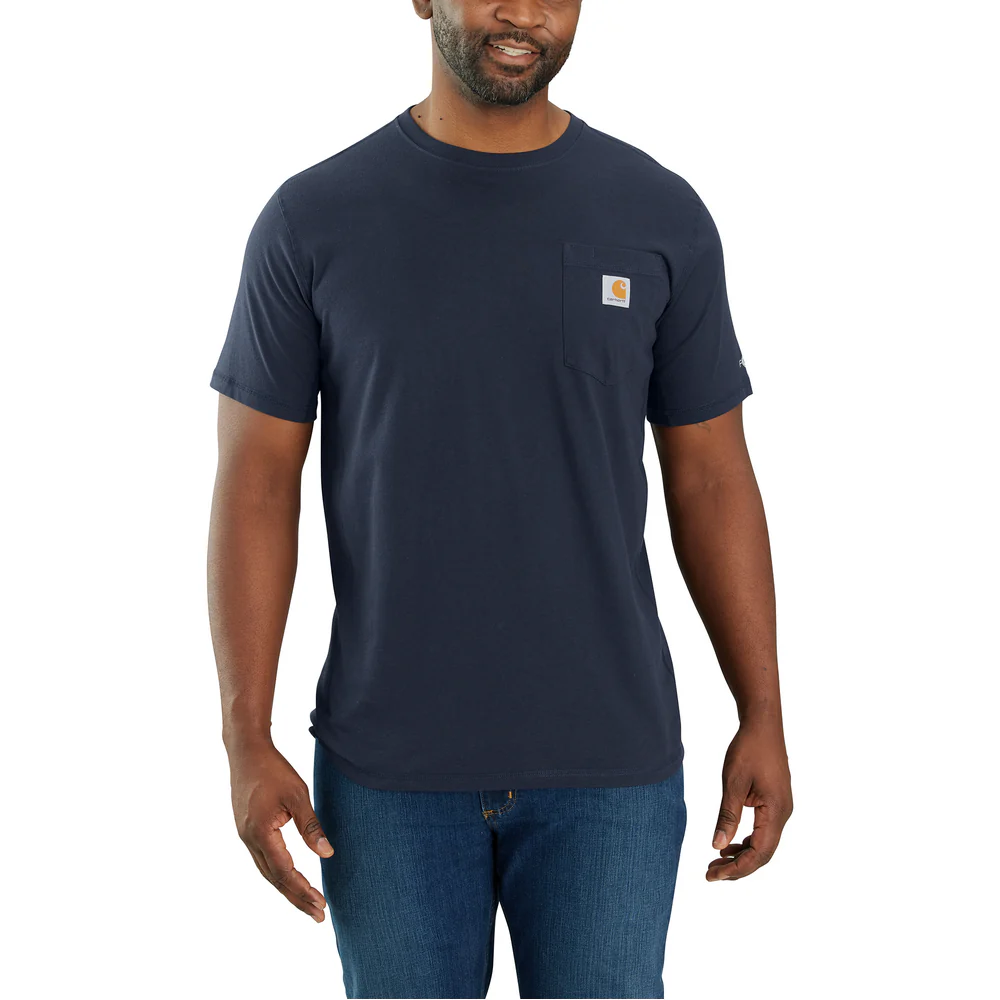 Force Relaxed Fit Midweight Short-Sleeve Pocket T-Shirt - I26-Navy | Carhartt 106652 - Image 4