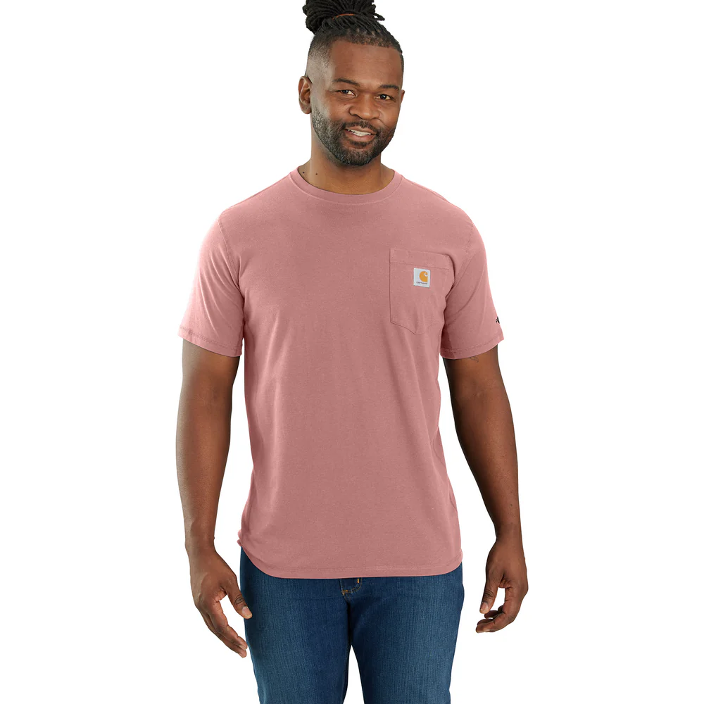 Force Relaxed Fit Midweight Short-Sleeve Pocket T-Shirt - P54-Rose Tint | Carhartt 106652