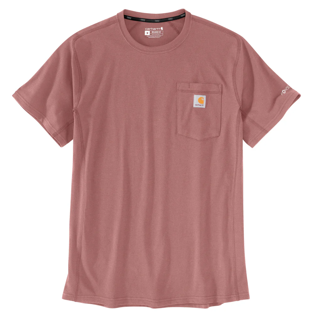 Force Relaxed Fit Midweight Short-Sleeve Pocket T-Shirt - P54-Rose Tint | Carhartt 106652 - Image 2
