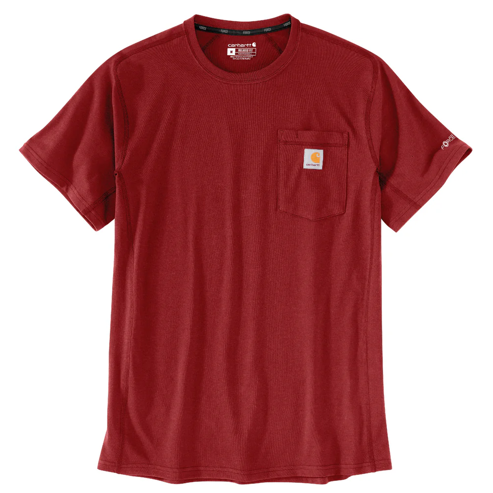 Force Relaxed Fit Midweight Short-Sleeve Pocket T-Shirt - R99-Crabapple | Carhartt 106652