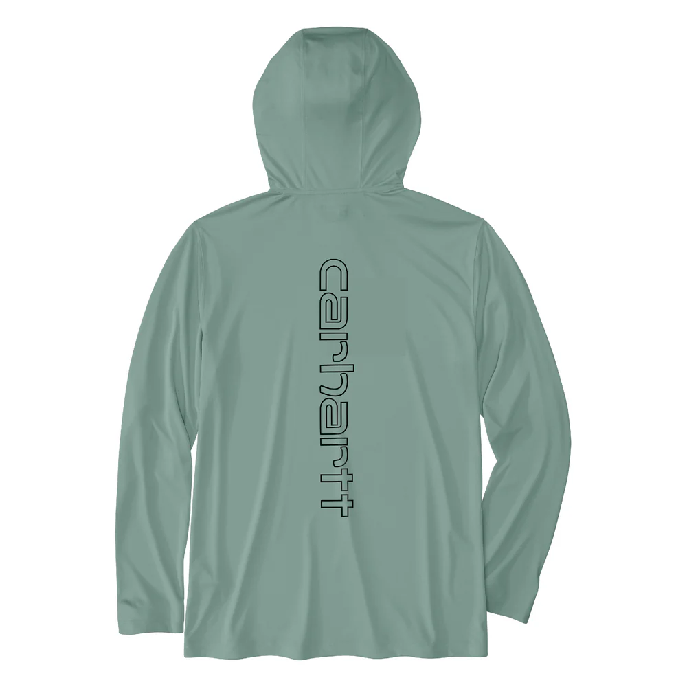 Force Sun Defender™ Lightweight Long-Sleeve Hooded Logo Graphic T-Shirt - GH5-Patina | Carhartt 106165