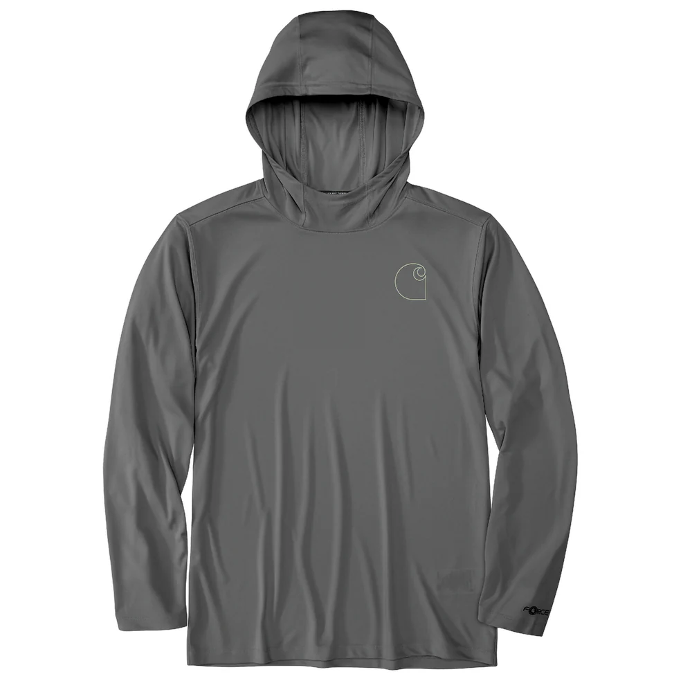 Force Sun Defender™ Lightweight Long-Sleeve Hooded Logo Graphic T-Shirt - STL-Steel | Carhartt 106165 - Image 3