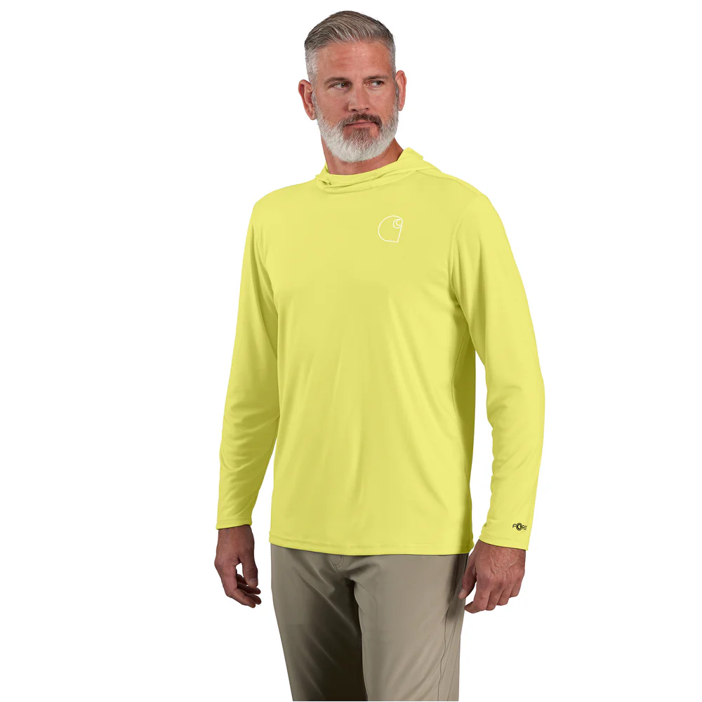Force Sun Defender Lightweight Long-Sleeve Hooded Logo Graphic T-Shirt - Y54-Citrus | Carhartt 106165