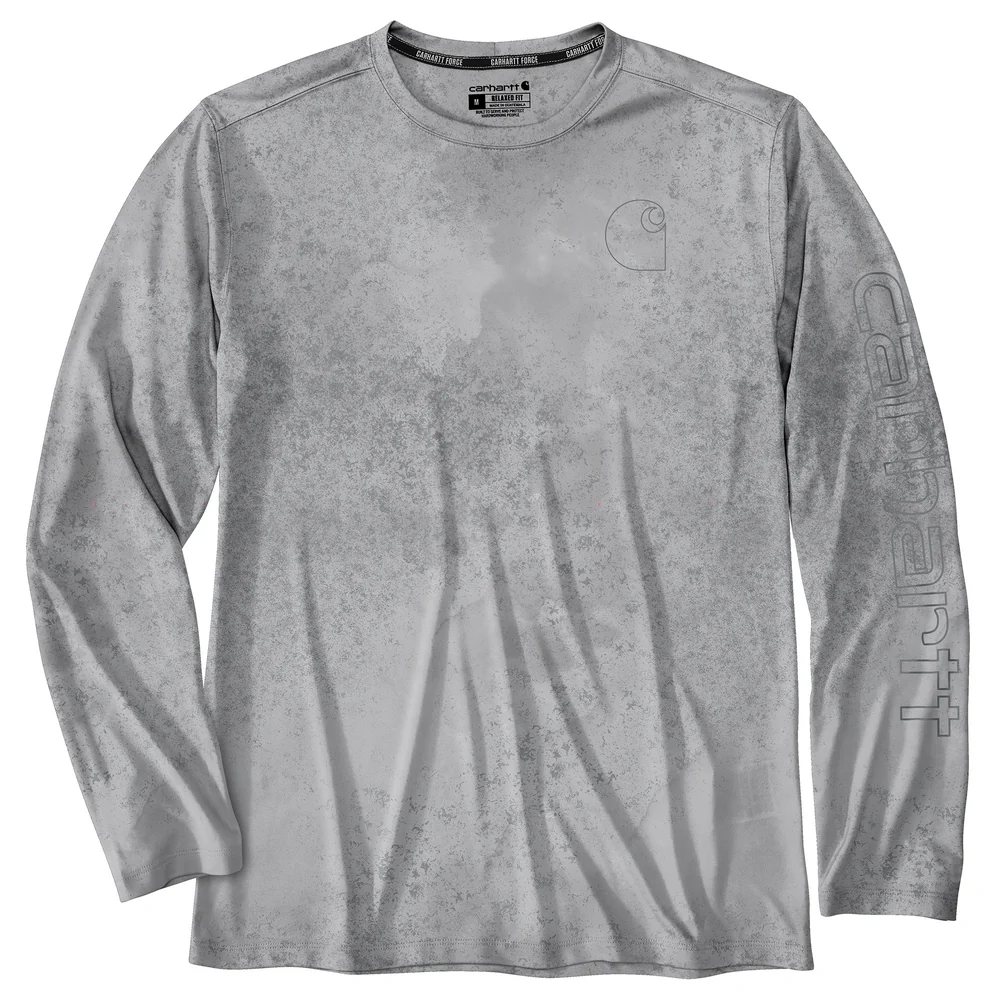 Force Sun Defender Lightweight Long-Sleeve Print T-Shirt - EA0-Light Gray Watercolor Camo | Carhartt 106779 - Image 2
