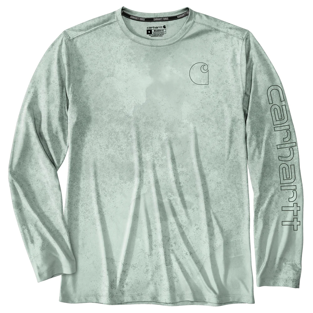 Force Sun Defender Lightweight Long-Sleeve Print T-Shirt - HM9-Big Sky Watercolor Camo | Carhartt 106779
