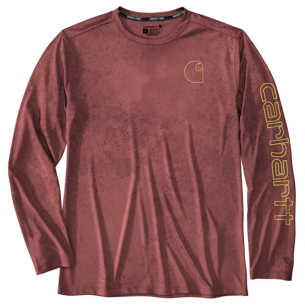 Force Sun Defender Lightweight Long-Sleeve Print T-Shirt - RC2-Crimson Moss Watercolor Camo | Carhartt 106779