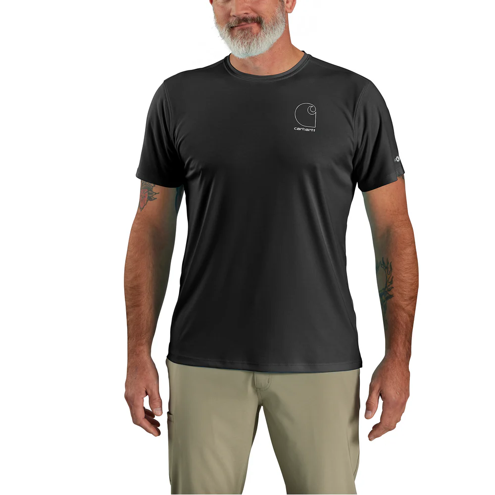 Force Sun Defender™ Lightweight Short-Sleeve Logo Graphic T-Shirt - BLK-Black | Carhartt 106163 - Image 2
