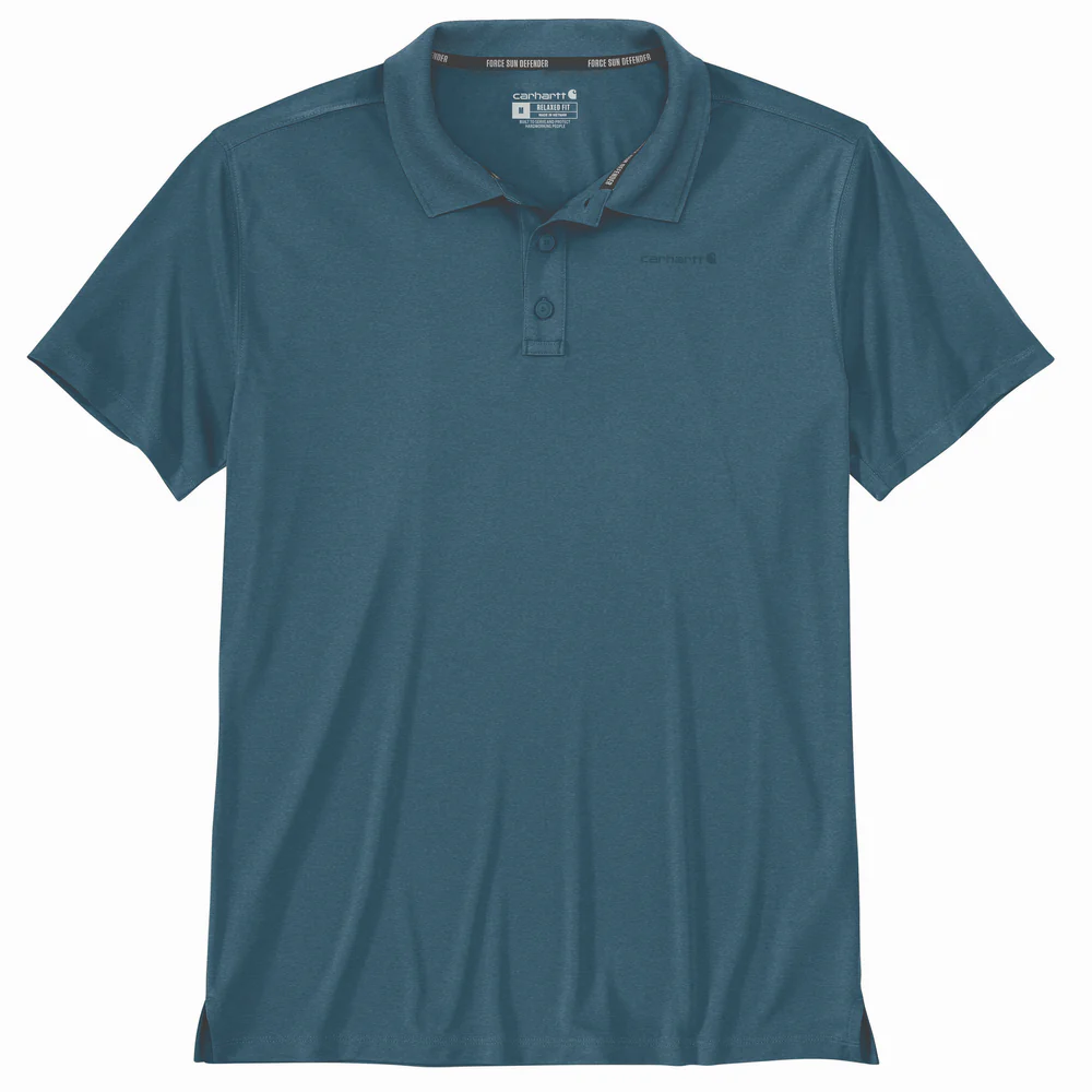 Force Sun Defender Relaxed Fit Lightweight Short-Sleeve Polo - HK9-Storm Blue Heather | Carhartt 106901