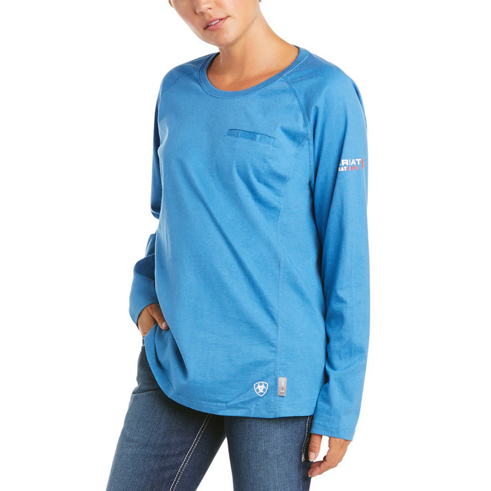 FR AIR DESERT SKULL GRAPHIC LONG-SLEEVE TEE - 400-Blue | Ariat 10035554 - Image 2