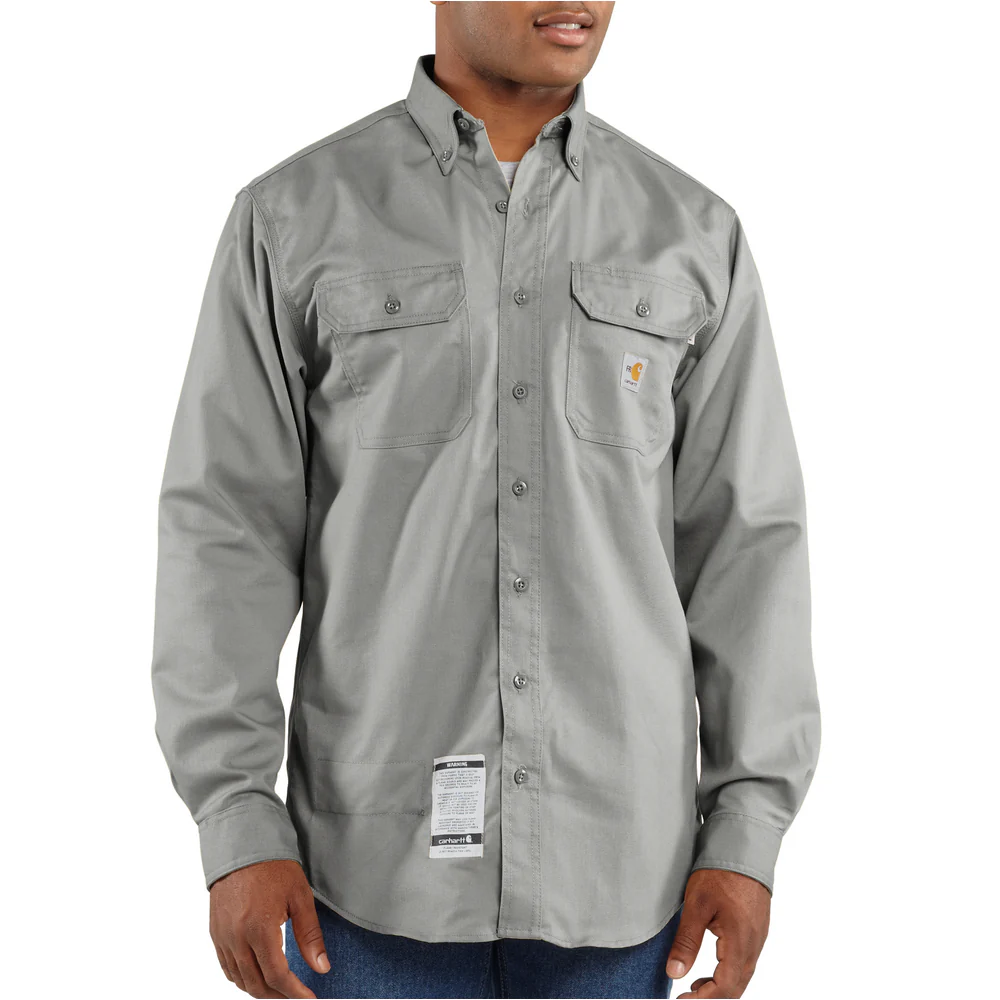 FR CLASSIC TWILL SHIRT - GRY-Gray | Carhartt FRS160
