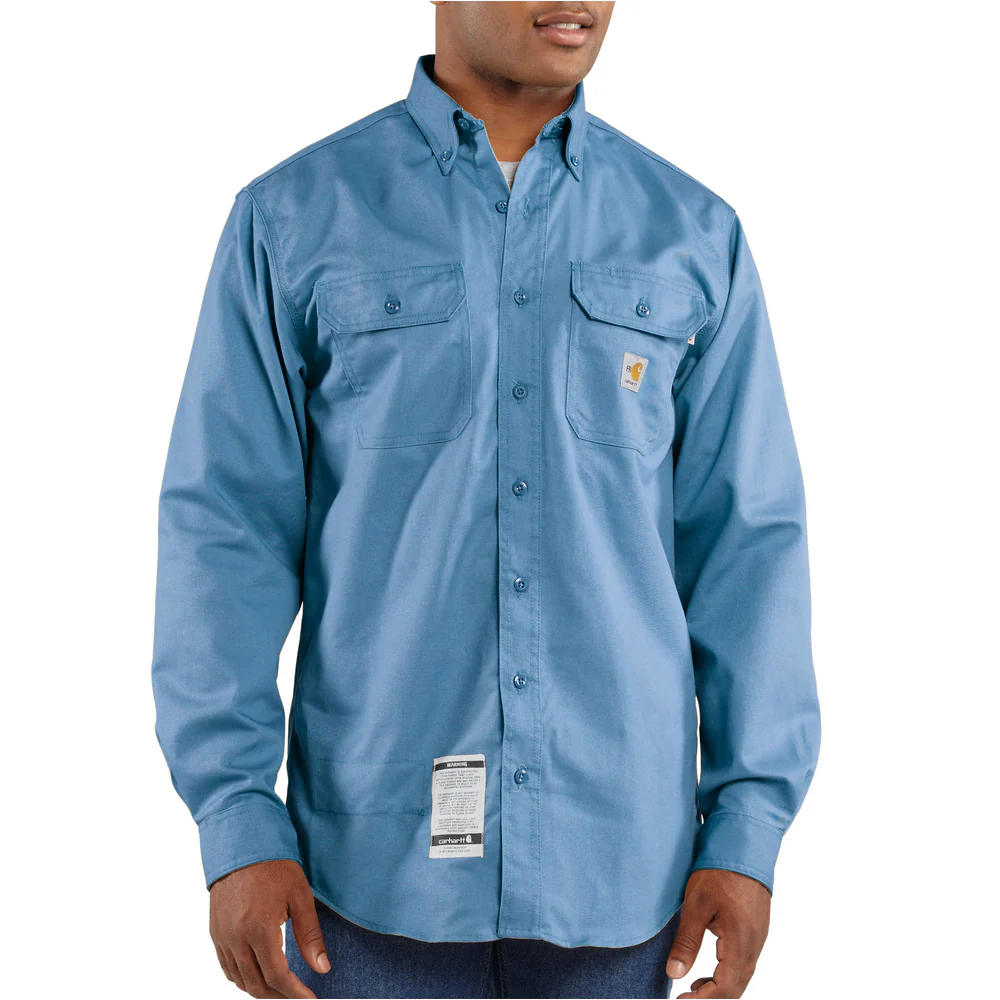 FR CLASSIC TWILL SHIRT - MBL-Medium Blue | Carhartt FRS160