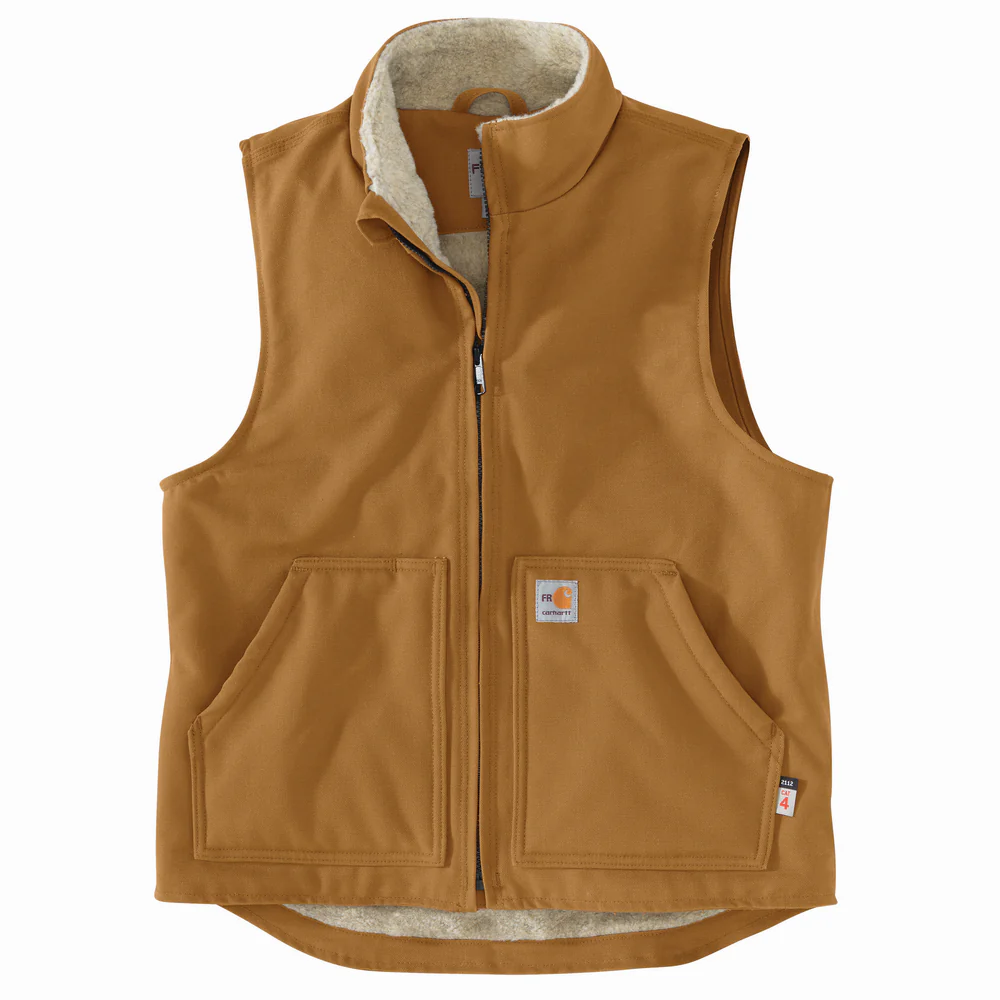 FR DUCK SHERPA LINED VEST - BRN-Carhartt Brown | Carhartt 104981