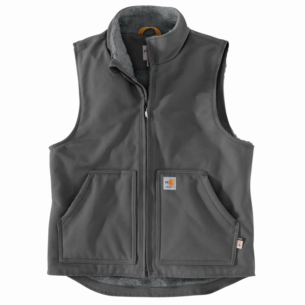 FR DUCK SHERPA LINED VEST - GVL-Gravel | Carhartt 104981