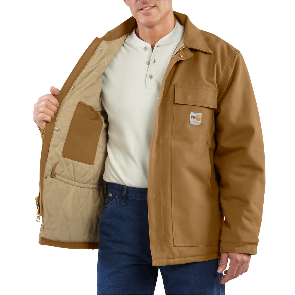 FR DUCK TRADITIONAL COAT - 211-Carhartt Brown | Carhartt 101618 - Image 4