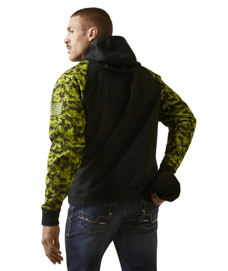 FR DURASTRETCH DIGIT PATRIOT HOODIE - 001-Black | Ariat 10046610 - Image 2